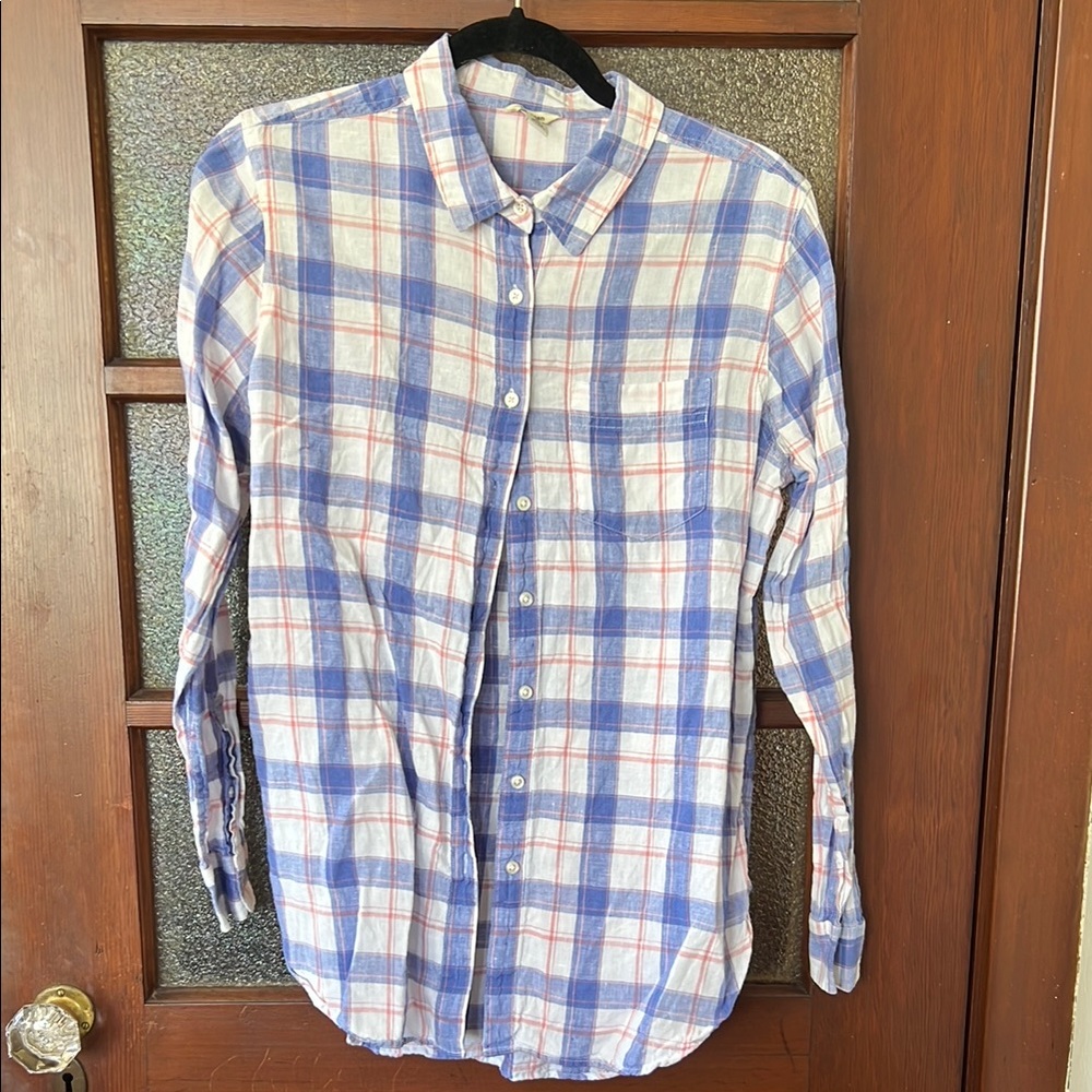 L.L. Bean Blue and Red Button Down Shirt